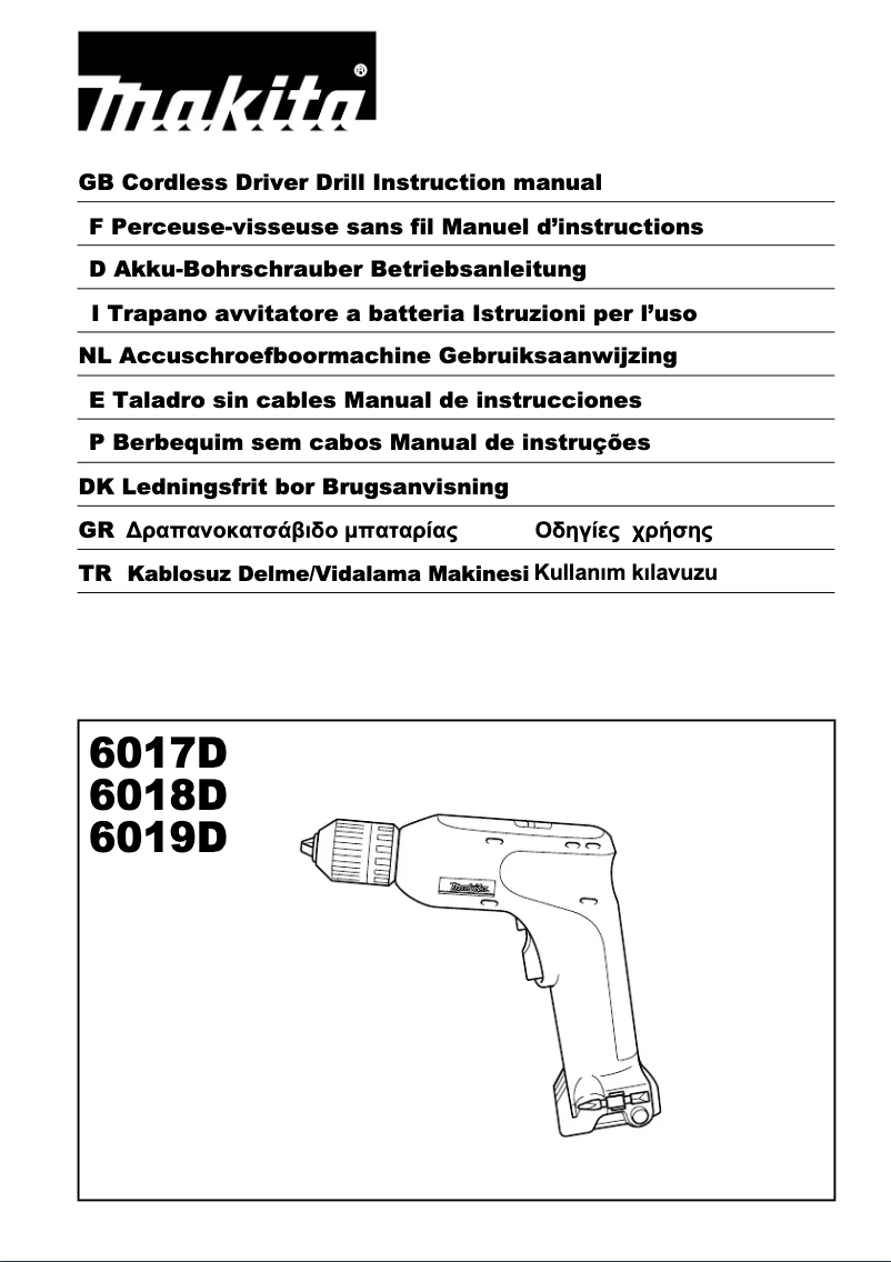 Page 1 of the manual User Manual Makita 6017D