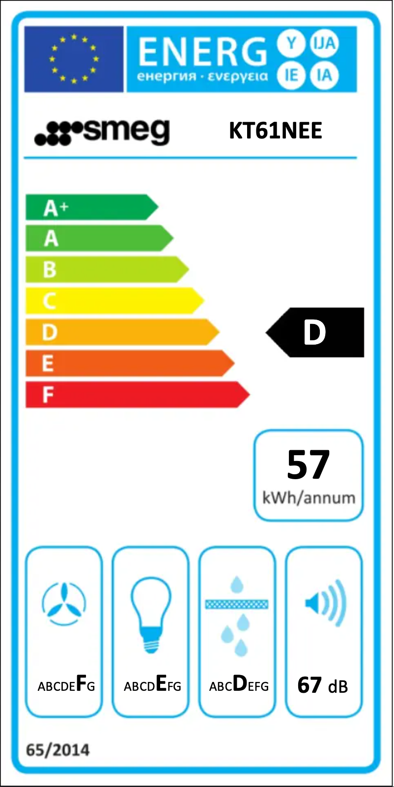 Page 1 of the manual Energy Label Smeg KT61NEE