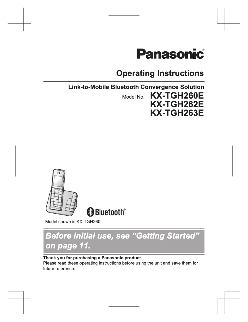 Page 1 of the manual User Manual Panasonic KX-TGH260E