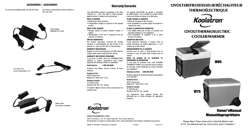 First page image of the manual for W75