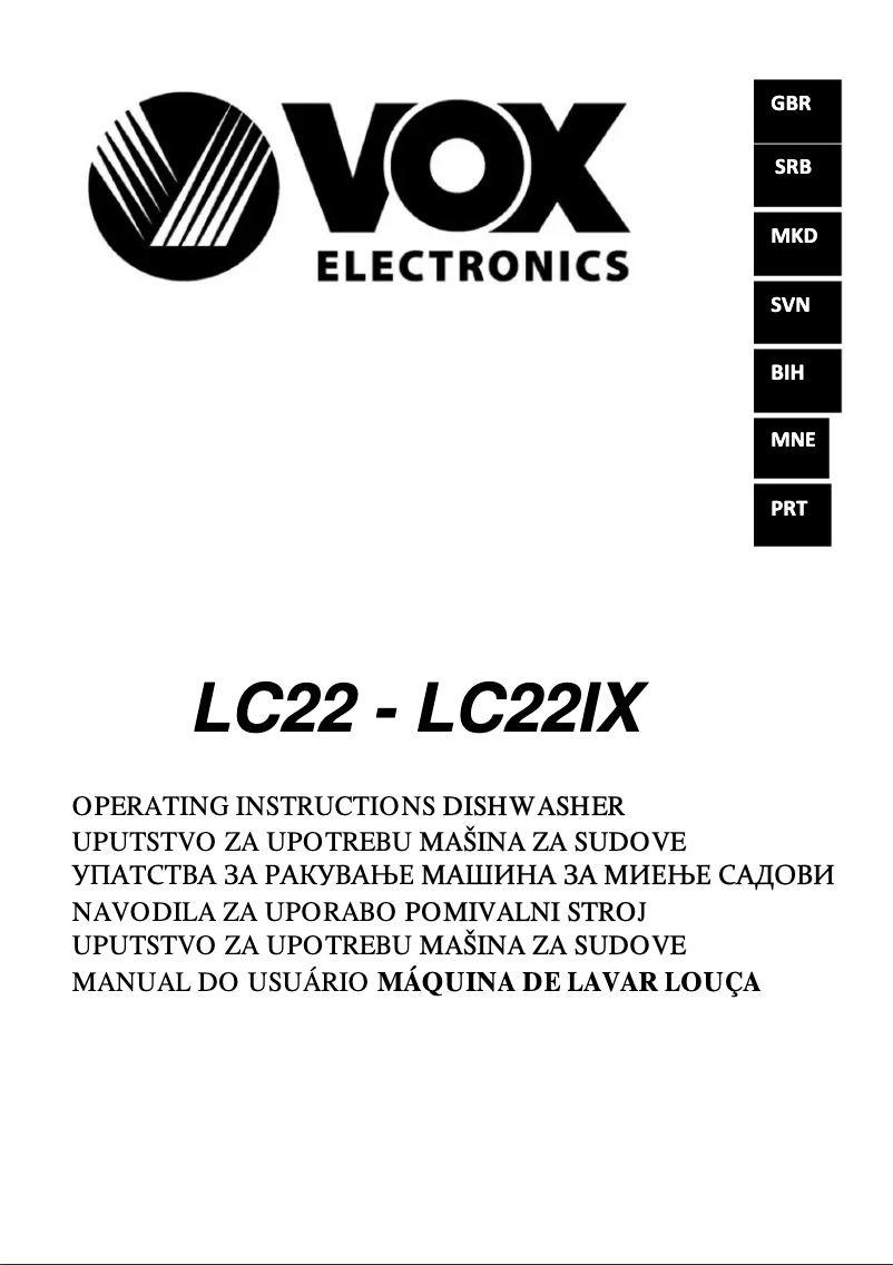 Page 1 of the manual User Manual VOX LC22IX