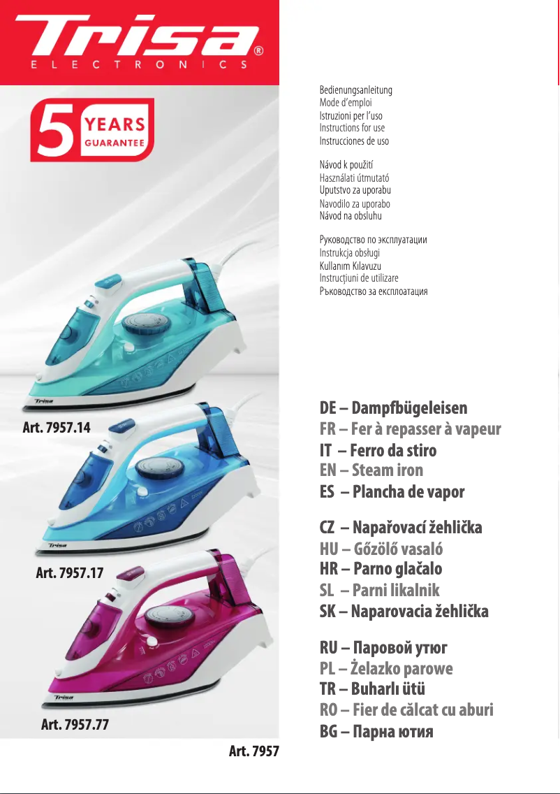 First page image of the manual for Comfort Steam i5714