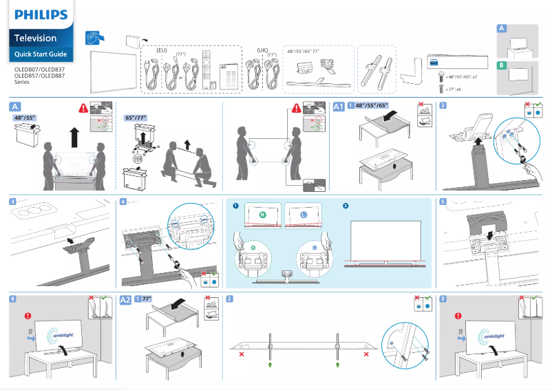 First page image of the manual for 55OLED807