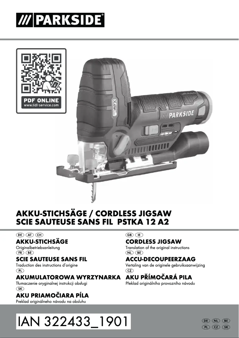 Page 1 of the manual User Manual Parkside PSTKA 12 A2