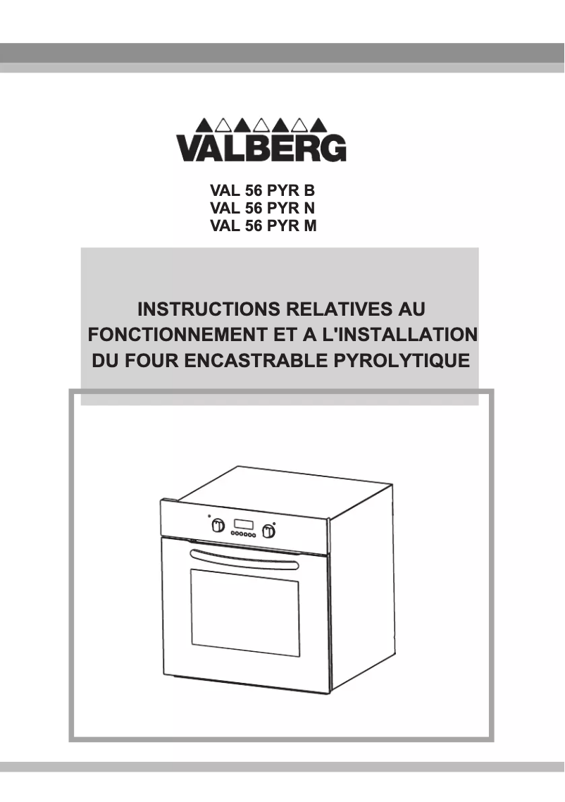 First page image of the manual for VAL 56 PYR B