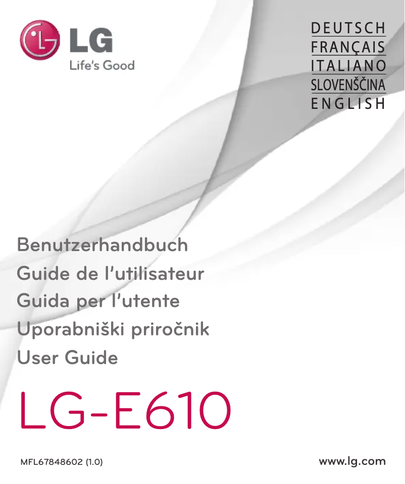 Page 1 of the manual User Manual LG LG-E610