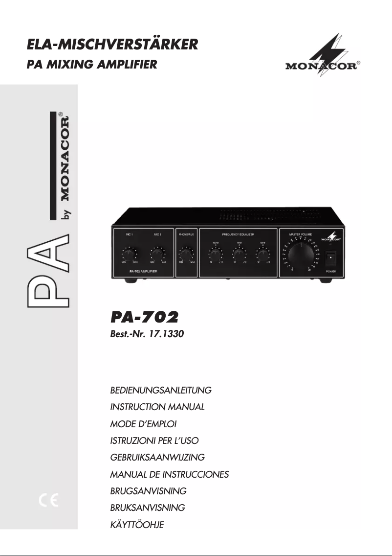 Page 1 of the manual User Manual Monacor PA-702