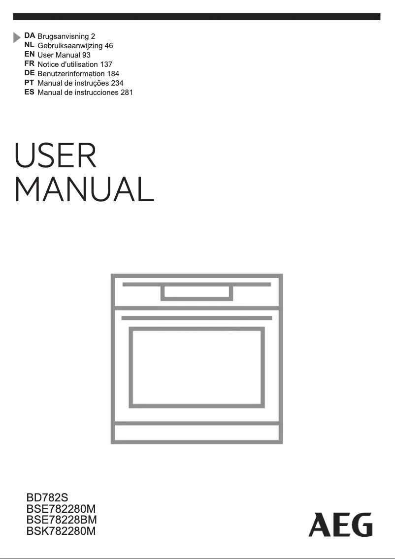 Page 1 of the manual User Manual AEG BSE78228BM