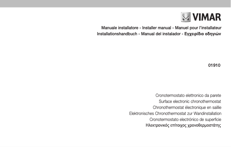 Page 1 de la notice Instructions / montage Vimar 01910