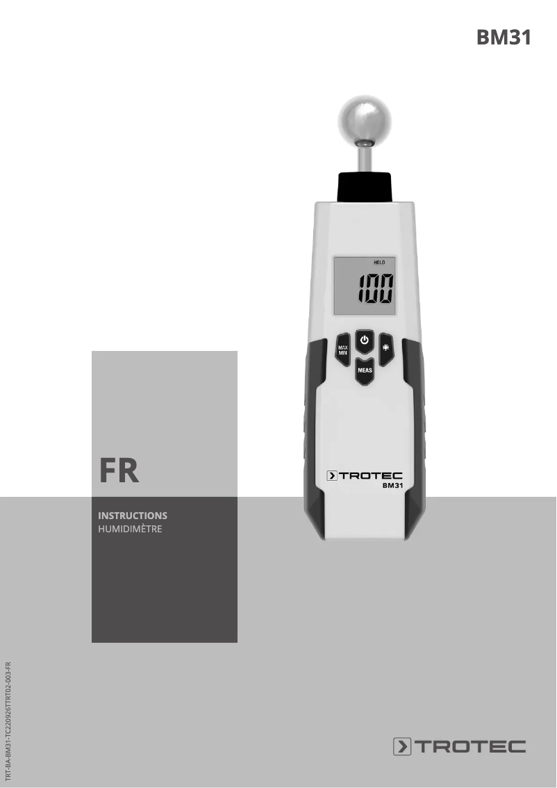 First page image of the manual for BM31