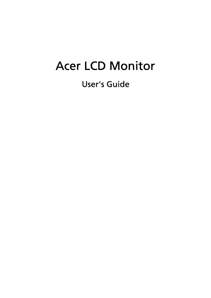 Page 1 of the manual User Manual Acer KA250H