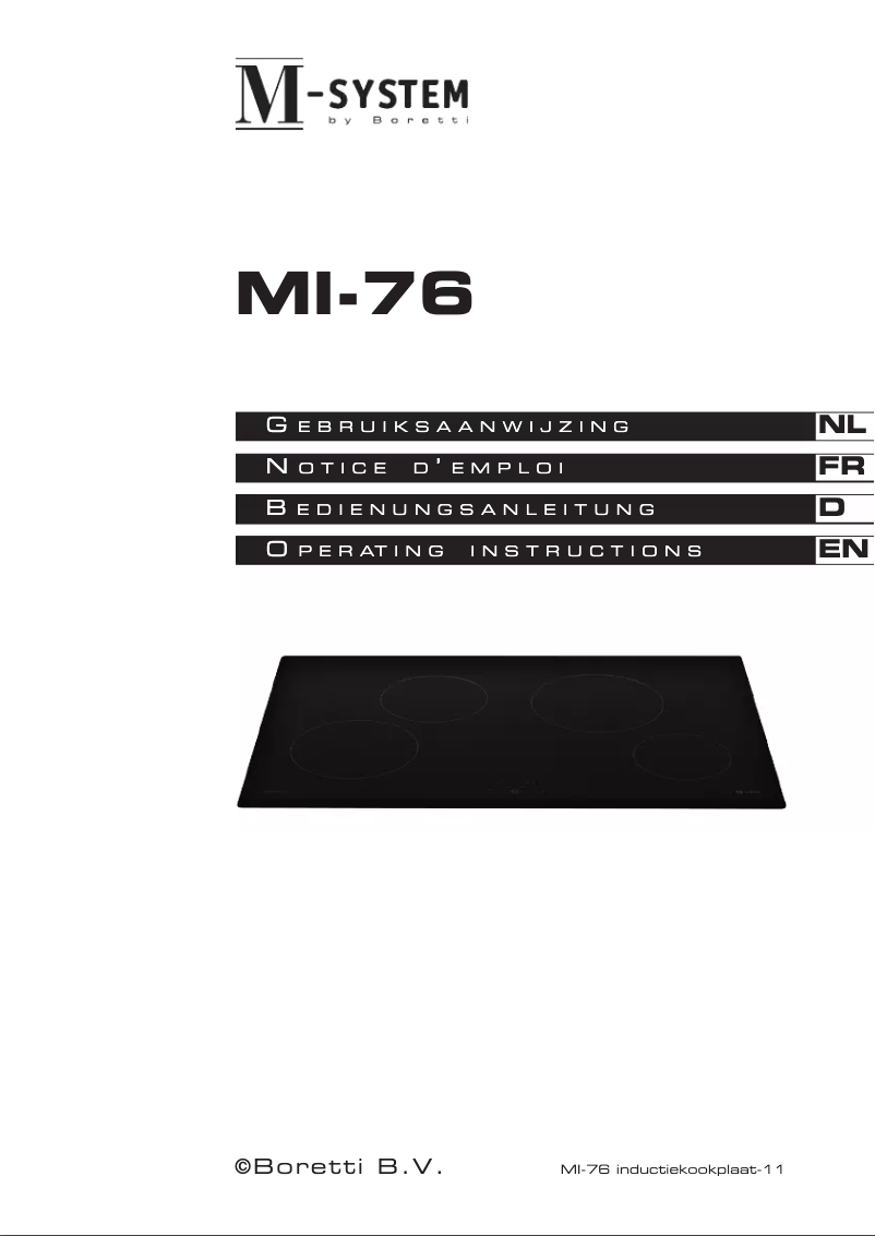 Page 1 of the manual User Manual M-System MI-76