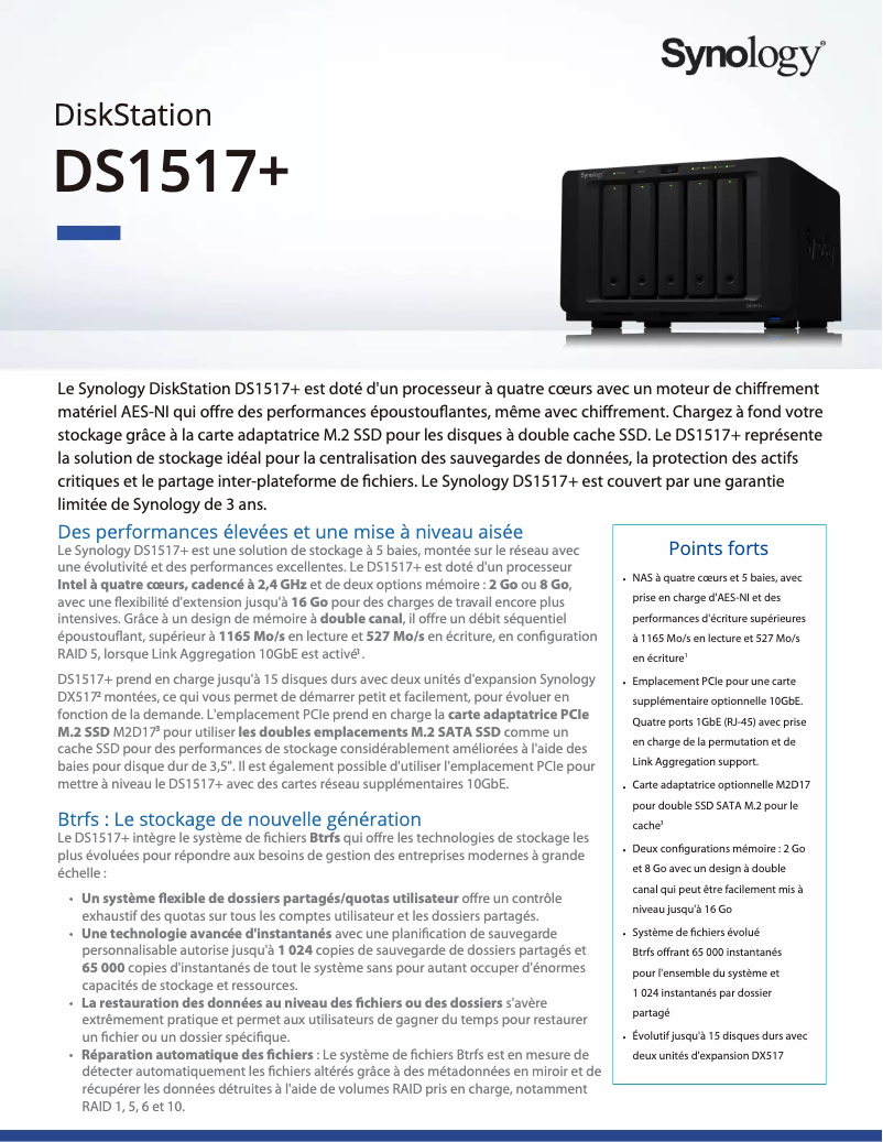 First page image of the manual for DiskStation DS1517+
