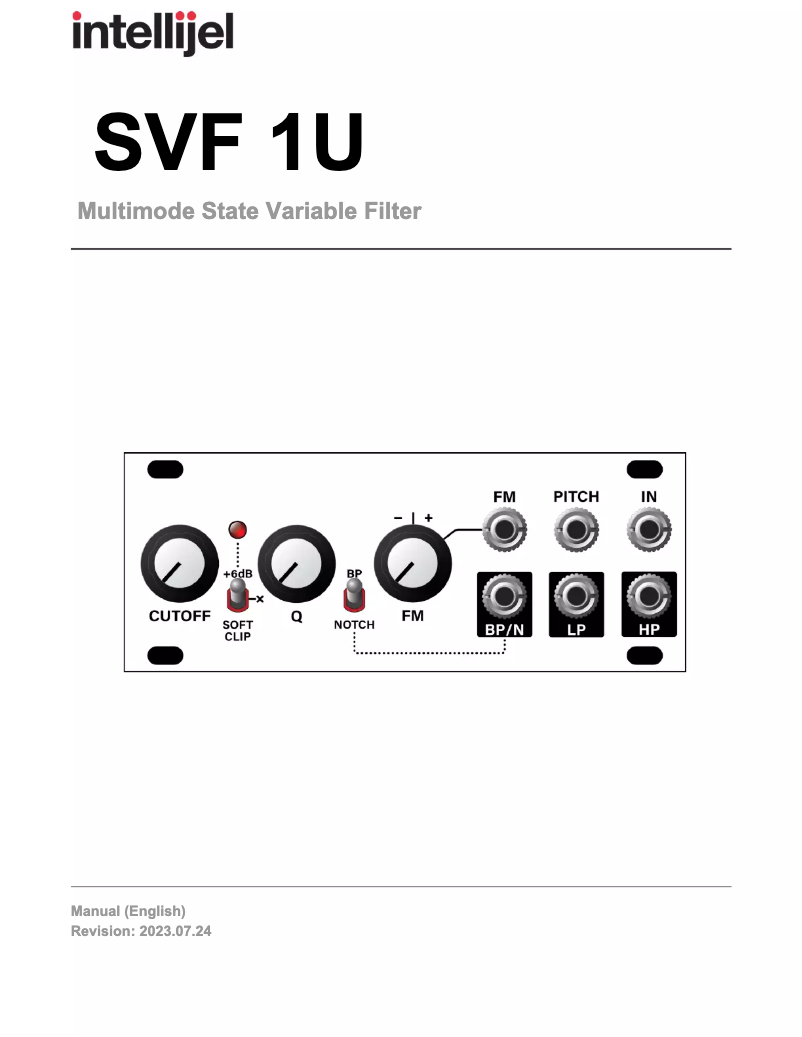 First page image of the manual for SVF 1U