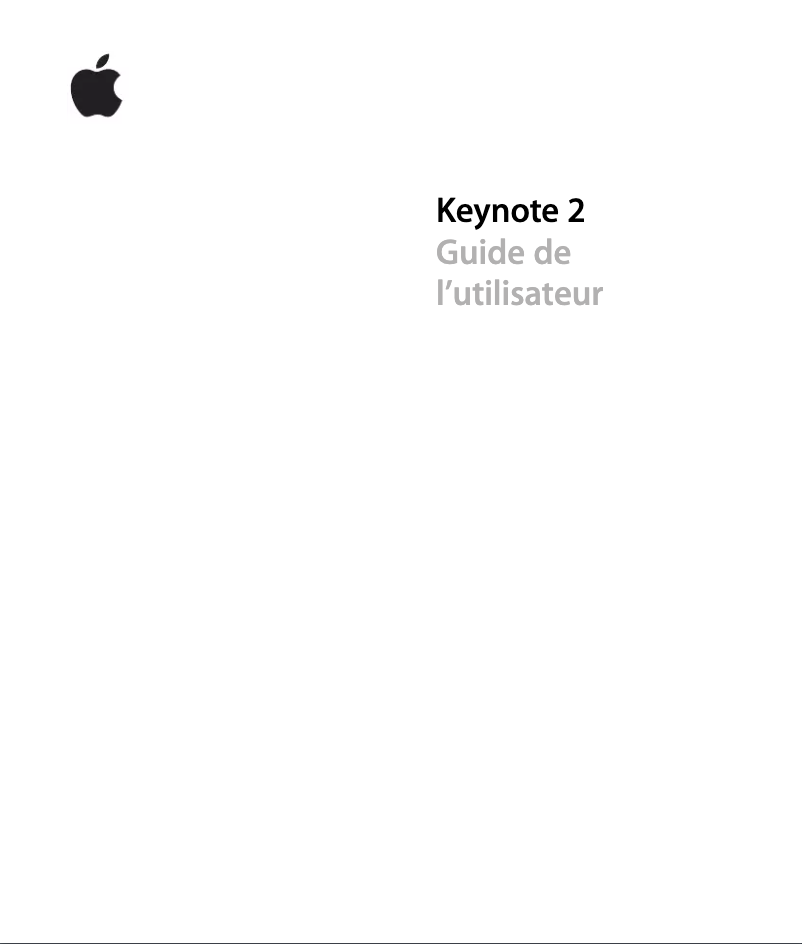 Page 1 of the manual User Manual Apple Keynote 2