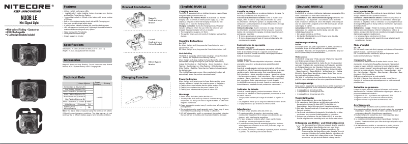 First page image of the manual for NU06 LE