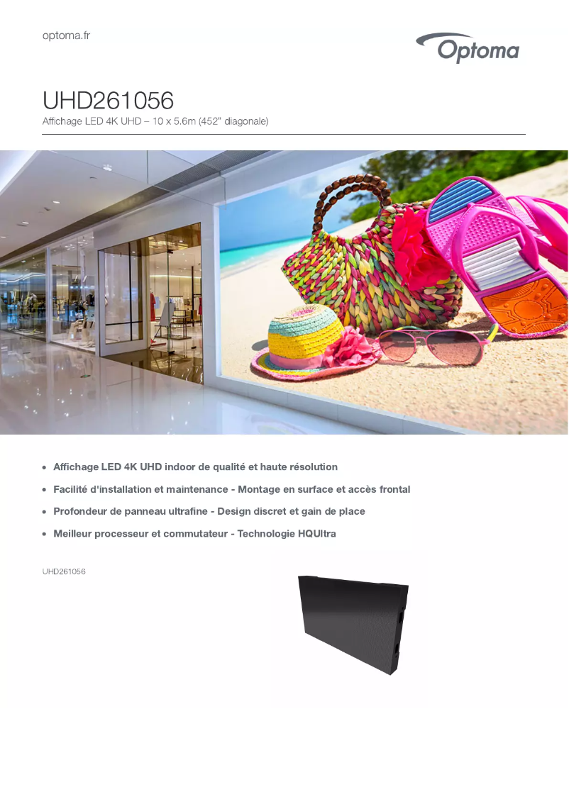 First page image of the manual for UHD261056