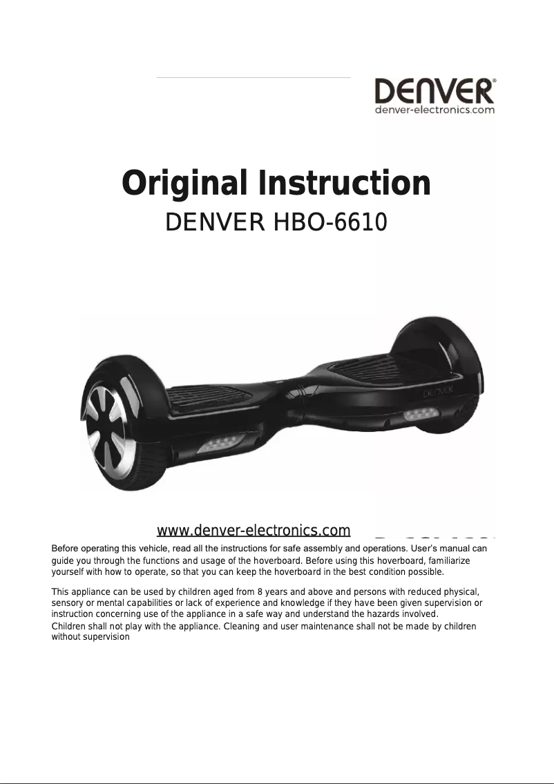 Page 1 of the manual User Manual Denver HBO-6610