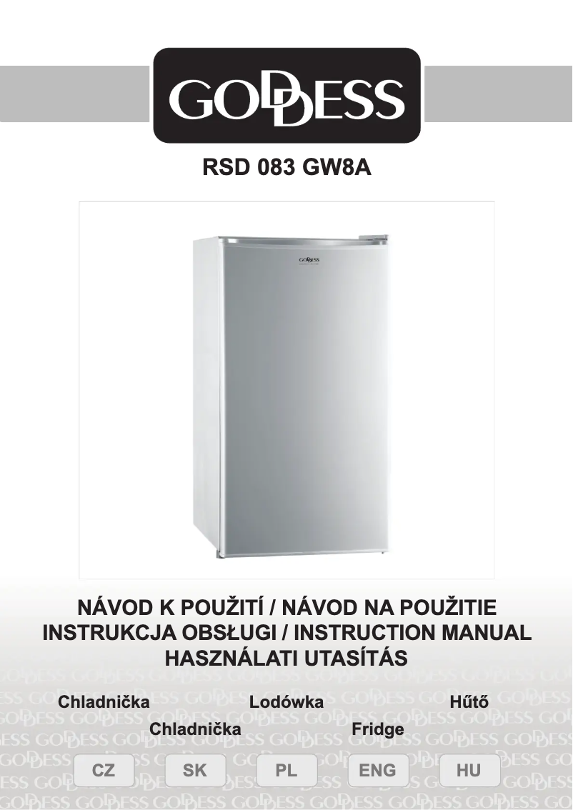 First page image of the manual for RSD 083 GW8A