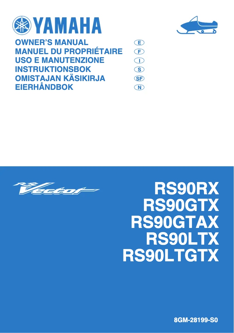 Page 1 of the manual User Manual Yamaha RS Vector GT (2008)