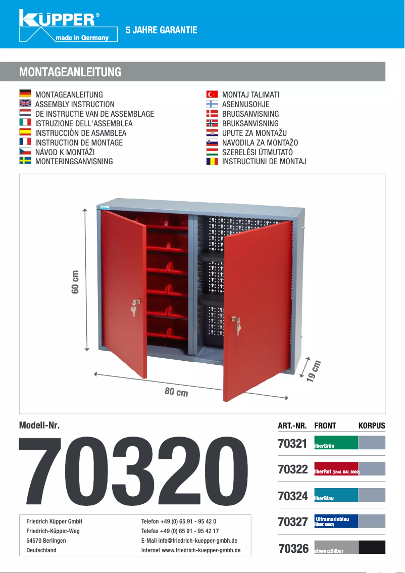 First page image of the manual for 70322