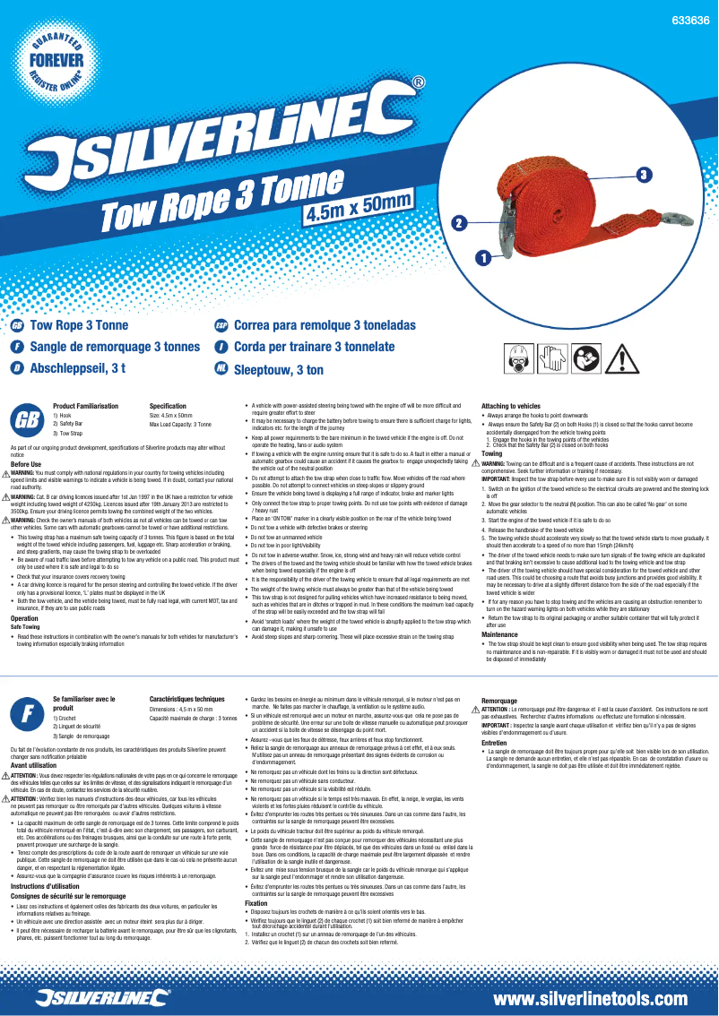 First page image of the manual for 633636