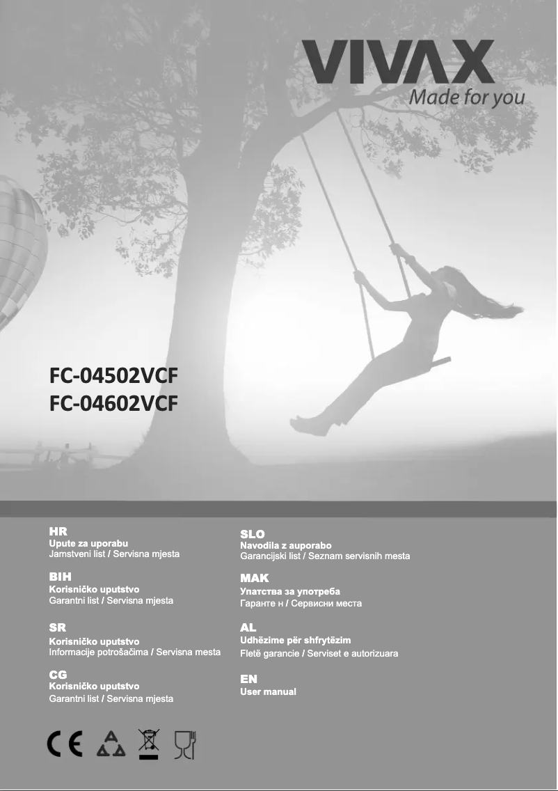 First page image of the manual for FC-04502VCF WH