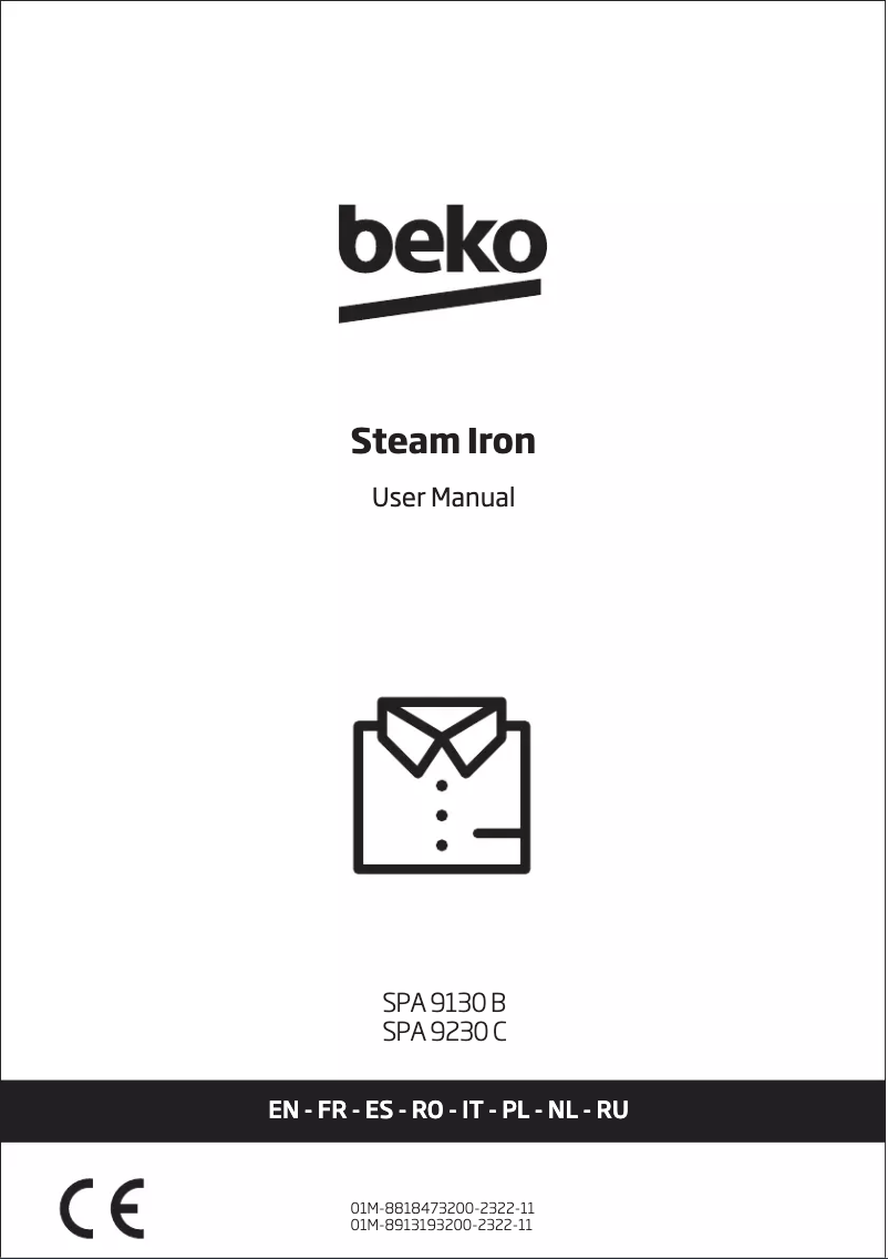 Page 1 of the manual User Manual Beko SPA 9230 C