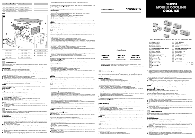 Page 1 de la notice Manuel utilisateur Dometic Cool Ice CI55