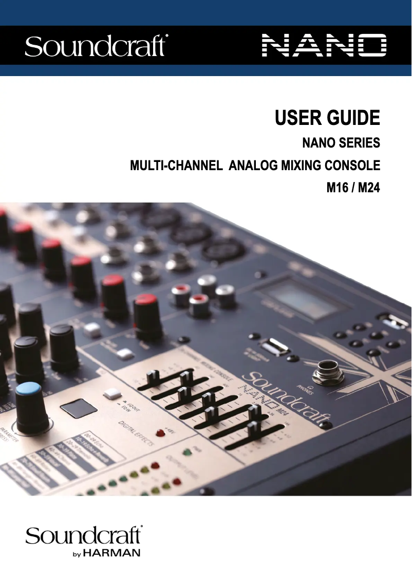 Page 1 of the manual User Manual Soundcraft NANO M16