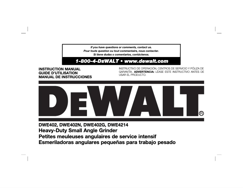 Page 1 of the manual User Manual DeWalt DCB127