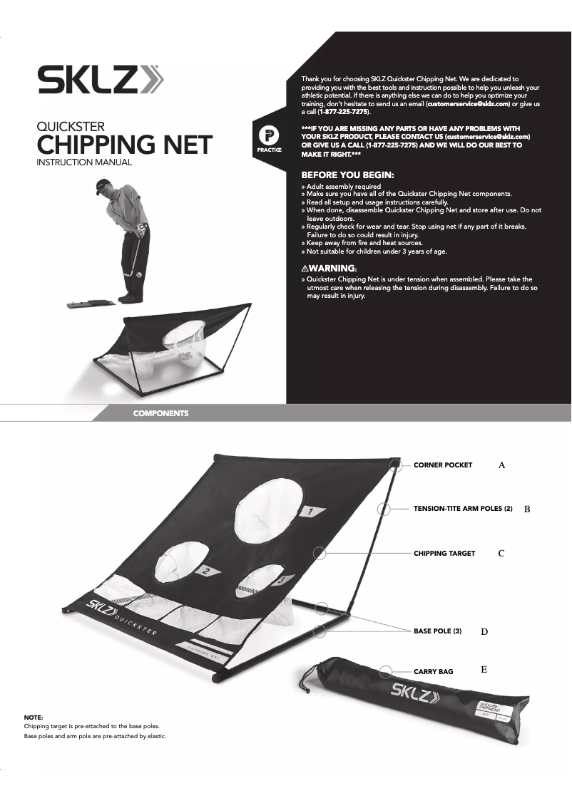 Page 1 of the manual User Manual SKLZ QKS-GLFCHP-02