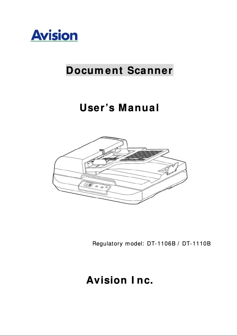 First page image of the manual for AV5400