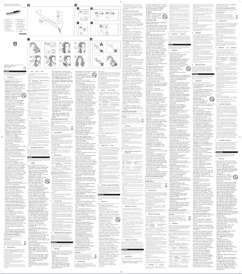 Page 1 of the manual User Manual Philips StyleCare BHB872