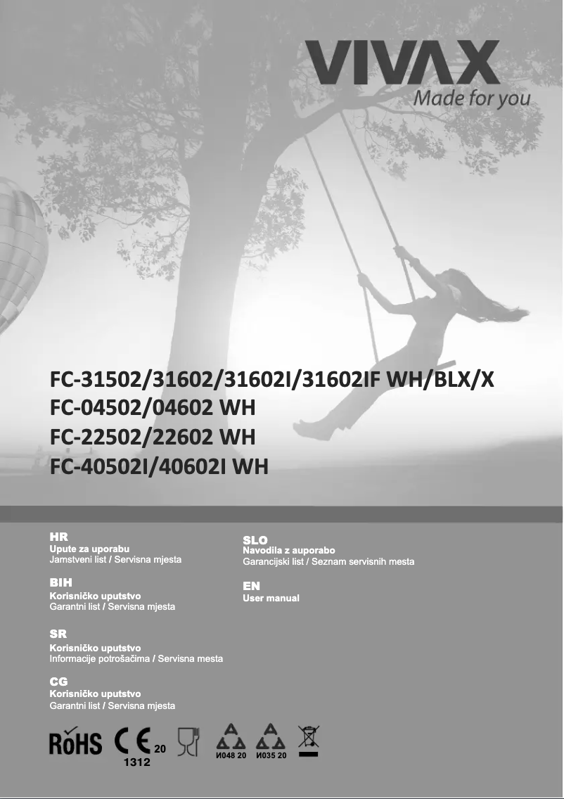 First page image of the manual for FC-40602I WH