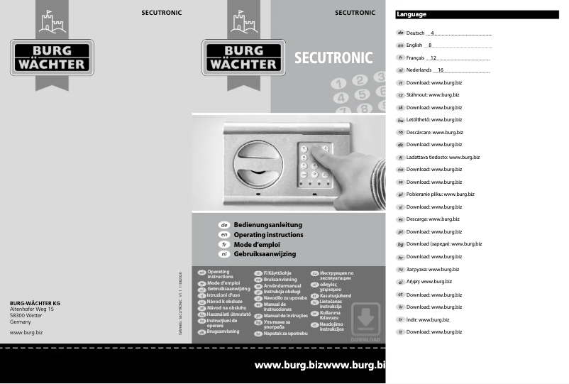 First page image of the manual for Karat WT 613 E