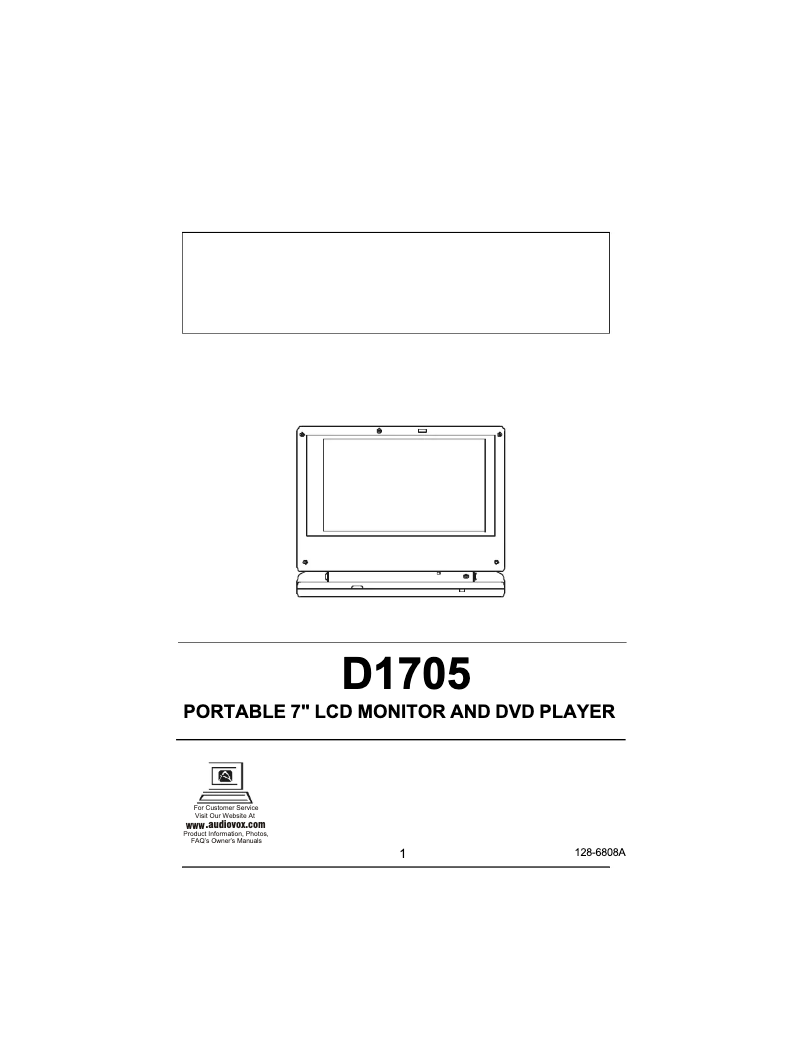 Page 1 of the manual User Manual VOXX D1705