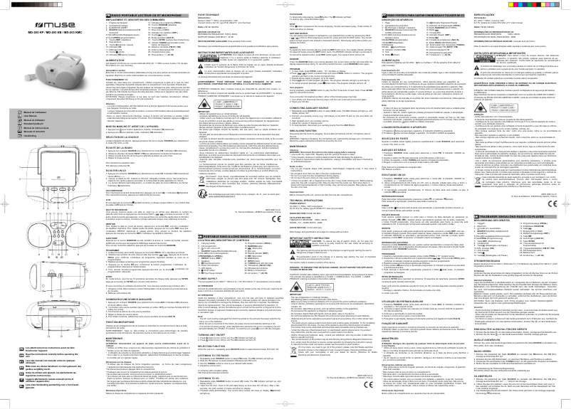 Page 1 de la notice Manuel utilisateur Muse MD-203 KMC
