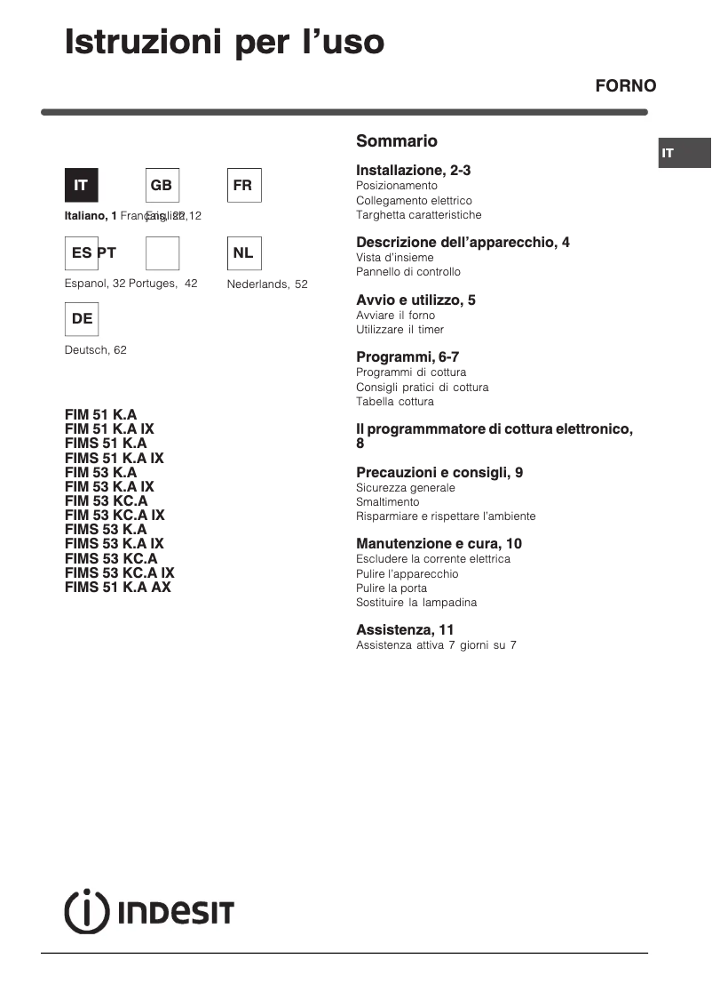 First page image of the manual for FIMS 51 K.A IX