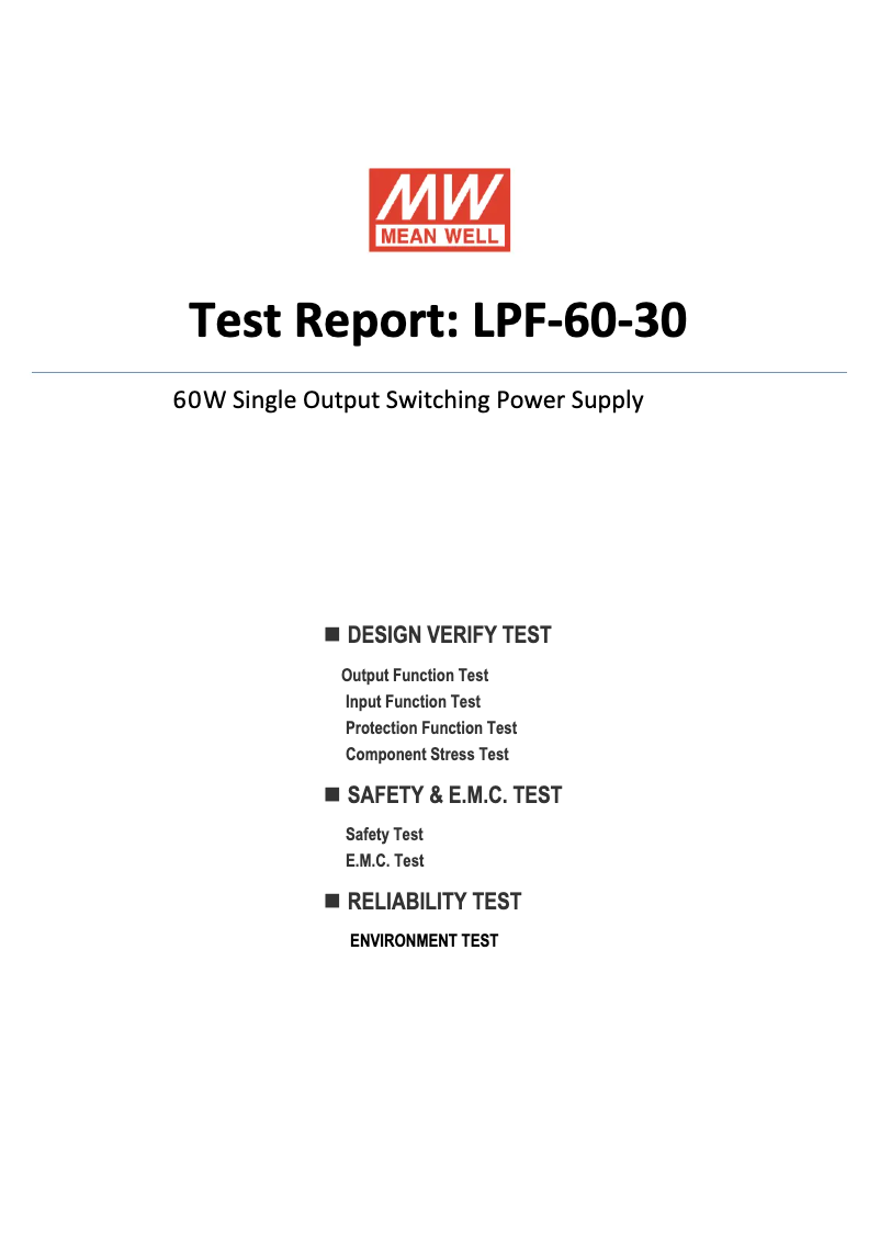 First page image of the manual for LPF-60-30