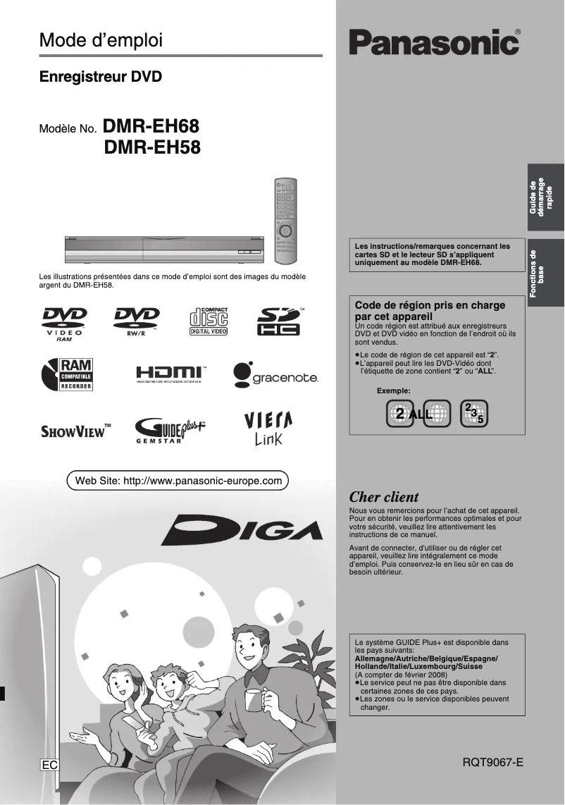 First page image of the manual for DMR-EH58