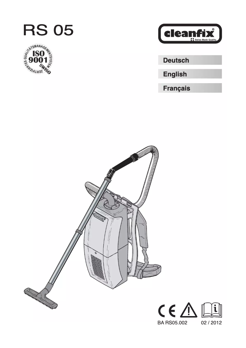 Page 1 of the manual User Manual Cleanfix RS 05