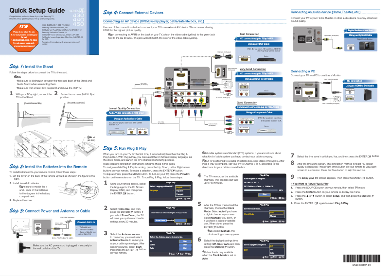 Page 1 of the manual User Manual Samsung PN43D440