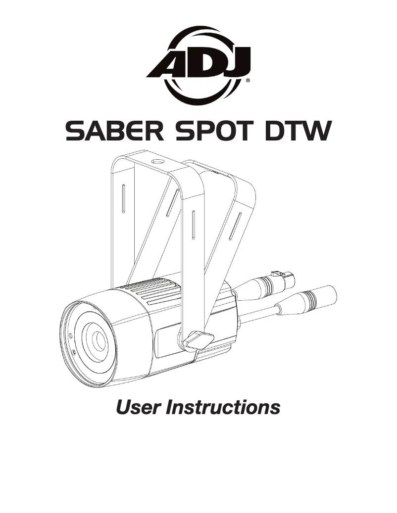 Page 1 of the manual User Manual American DJ Saber Spot DTW