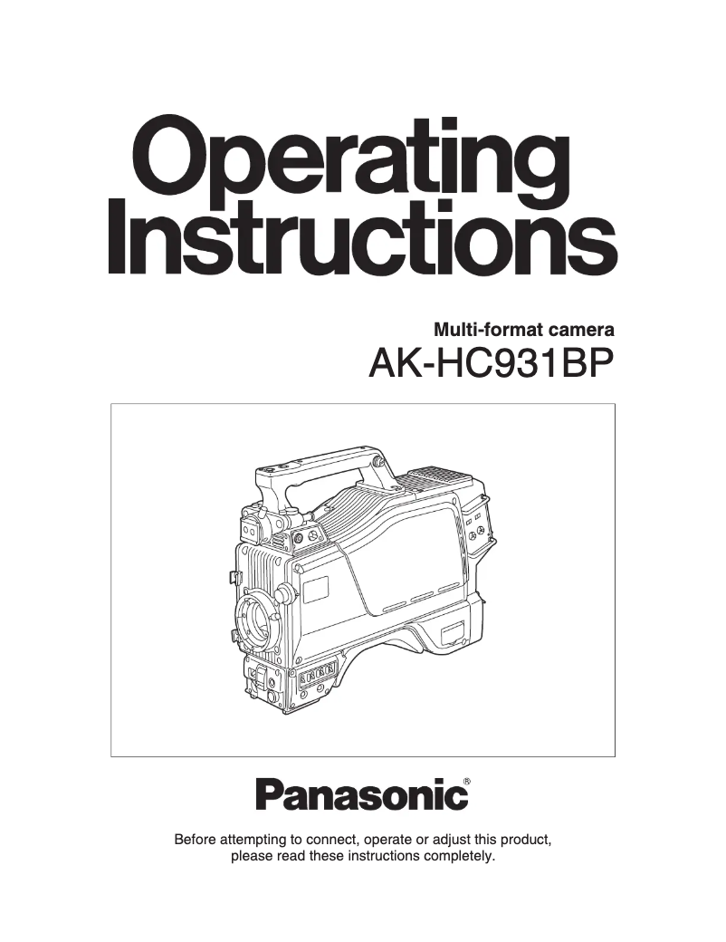 First page image of the manual for AK-HC931B