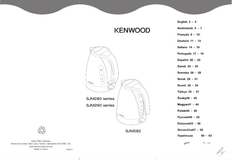 Page 1 of the manual User Manual Kenwood SJM282