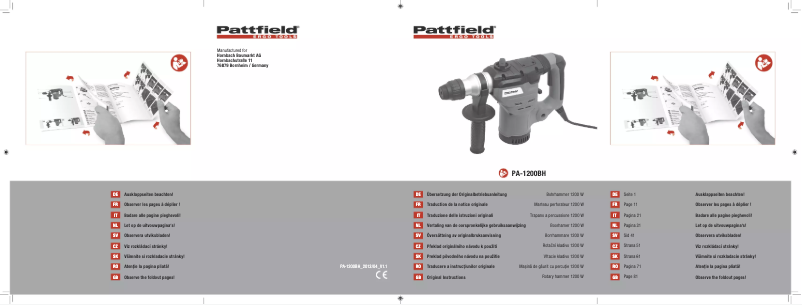 Page 1 of the manual User Manual Pattfield PA-1200BH