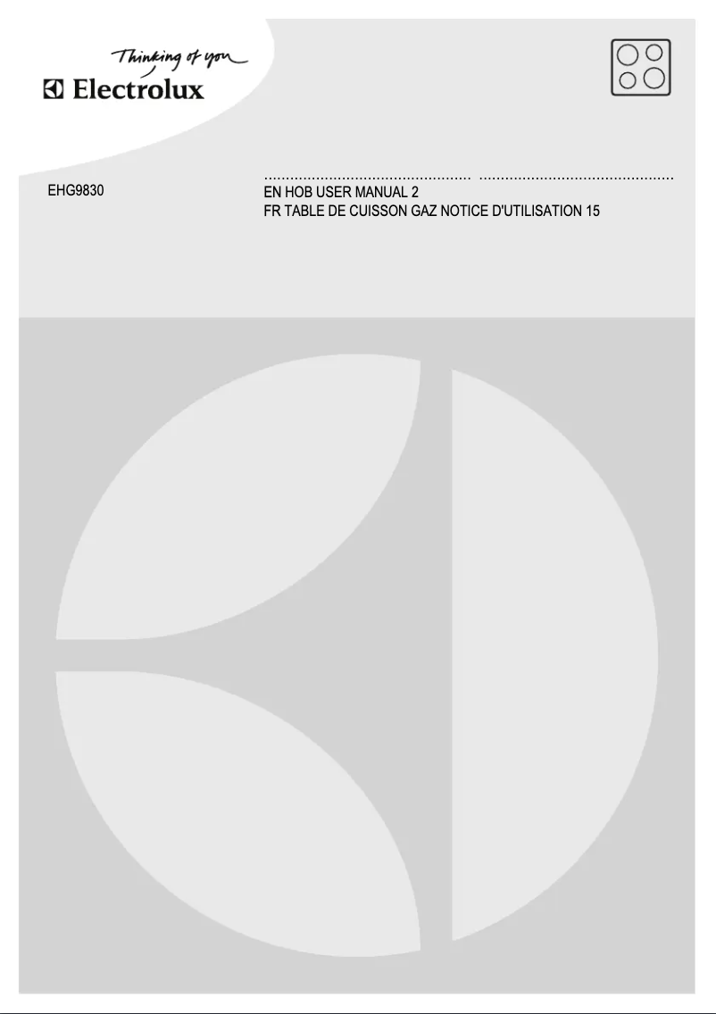 First page image of the manual for EHG9830