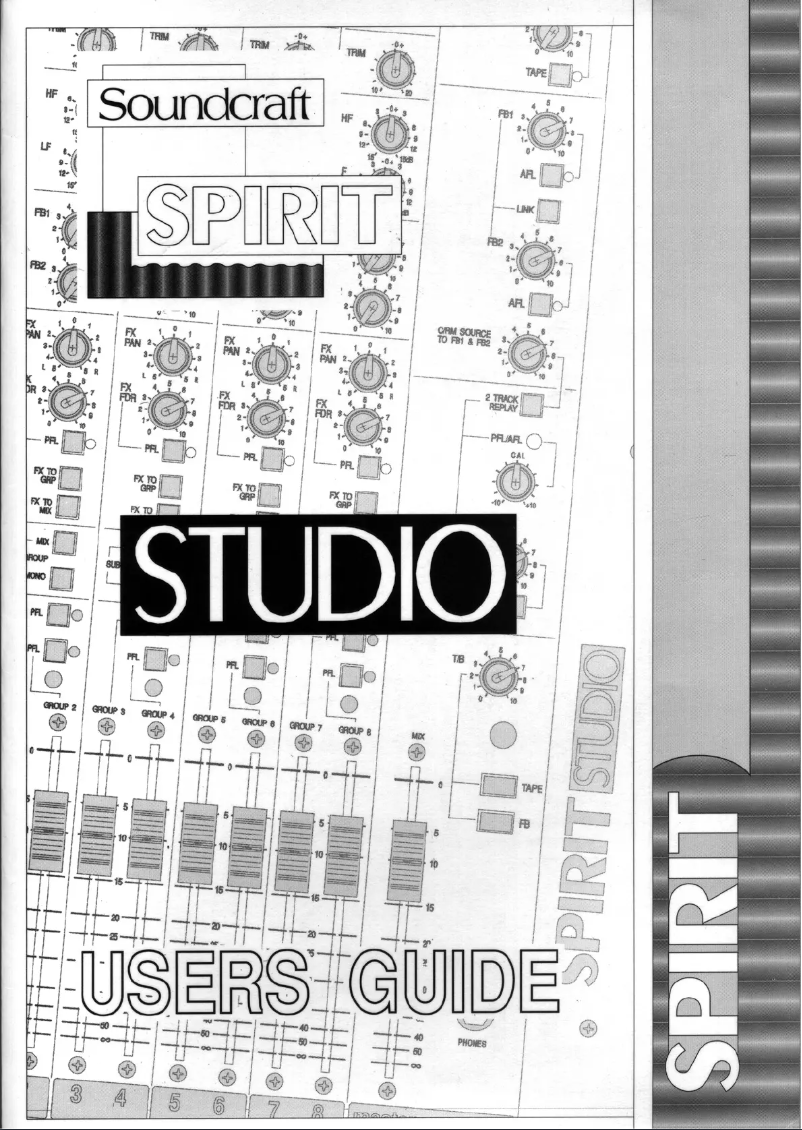 First page image of the manual for Spirit Studio