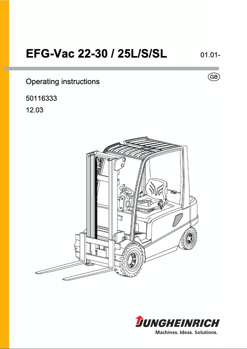 First page image of the manual for EFG VAC 25L